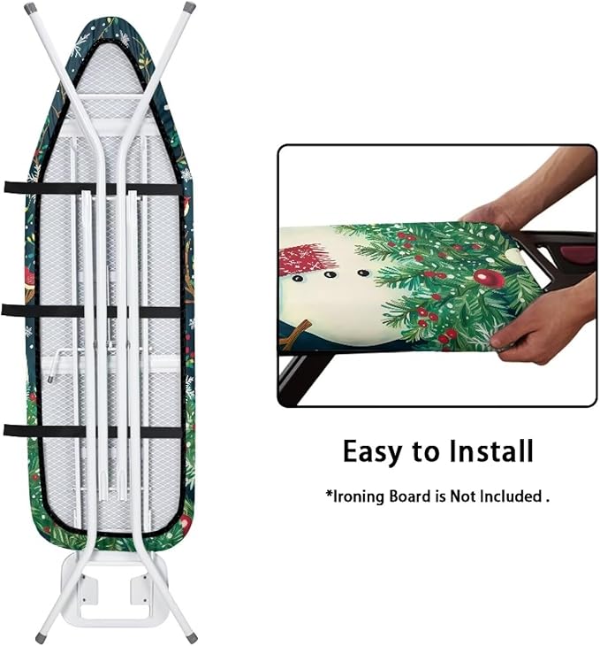 ZDCUSTOM Snowman Bird Ironing Board Cover Universal Stretchy Stain Reisstant