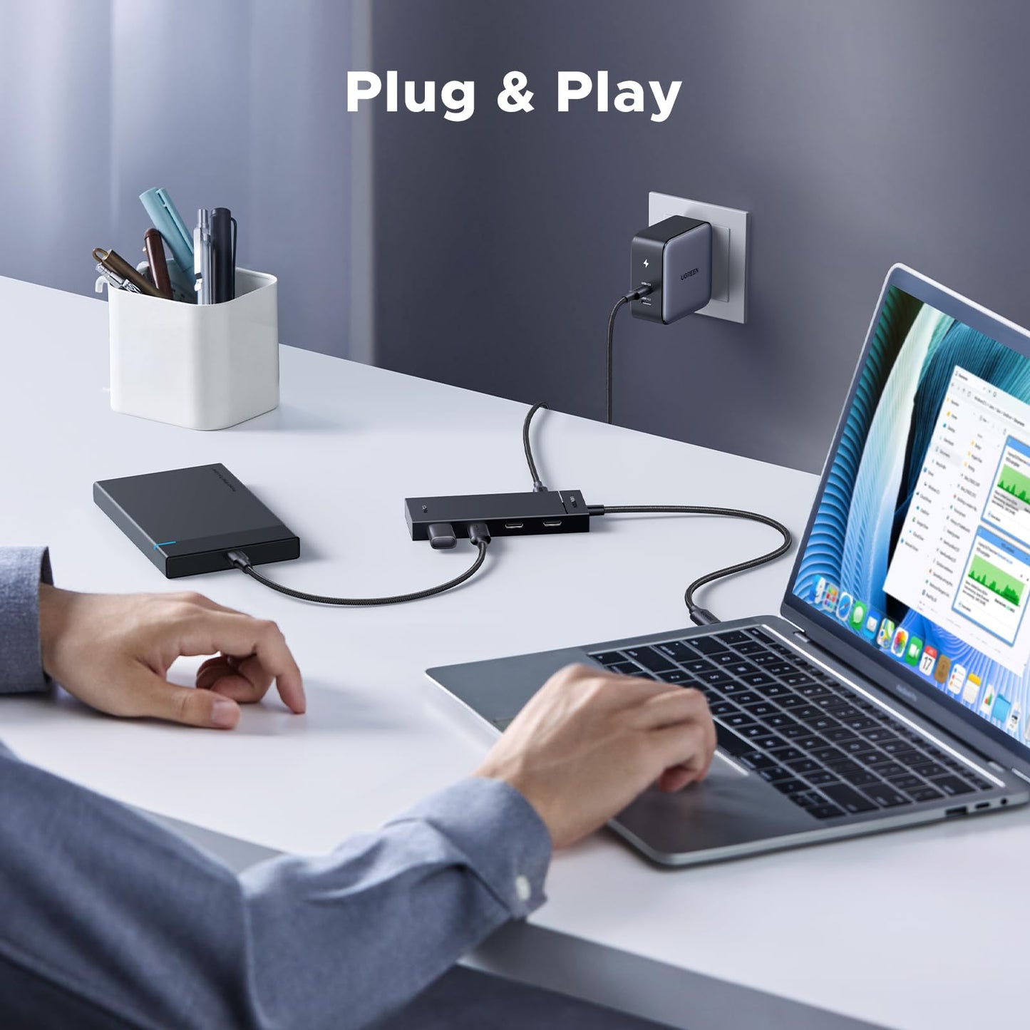 UGREEN 10Gbps USB C Hub, USB-C Splitter with 4 USB C Port,100W PD Compatible with MacBook Pro, MacBook Air, iPad Pro, and iPhone 16/17, Plug and Play