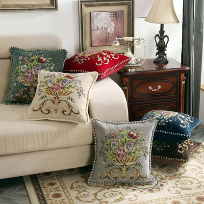 Qupace Set of 2 Beige Vintage Throw Pillows Covers 18x18in