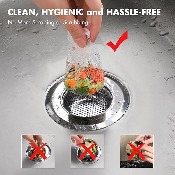 400 Pack Kitchen Sink Strainer Mesh Bag, Anti-Clogging Disposable Sink Drain