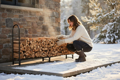Shelter Fire Wood Storage Racks - Weatherproof Outdoor Firewood Rack, Heavy Duty Steel Wood Rack, Firewood Storage X-Large (96" L x 13" D x 45" H), SLRXL