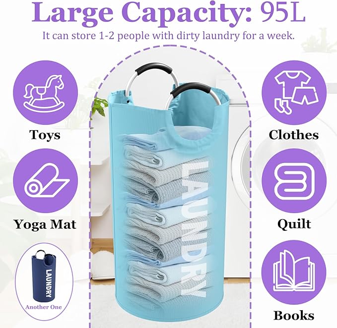 2Pcs Foldable Laundry Basket