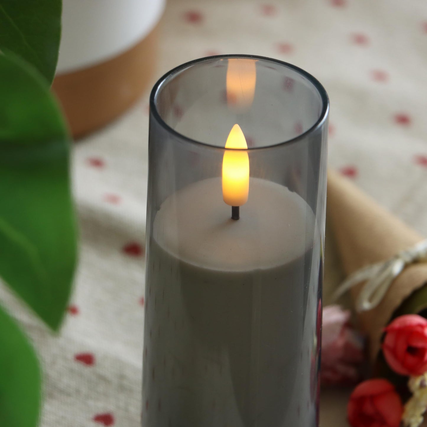 iZAN Flameless Candles with Remote and Timer Plexiglass Shell Battery Operated LED Pillar Candle Lights for Home Wedding Party Halloween Christmas Decorations, Pack of 6, 2”x 6”, Grey
