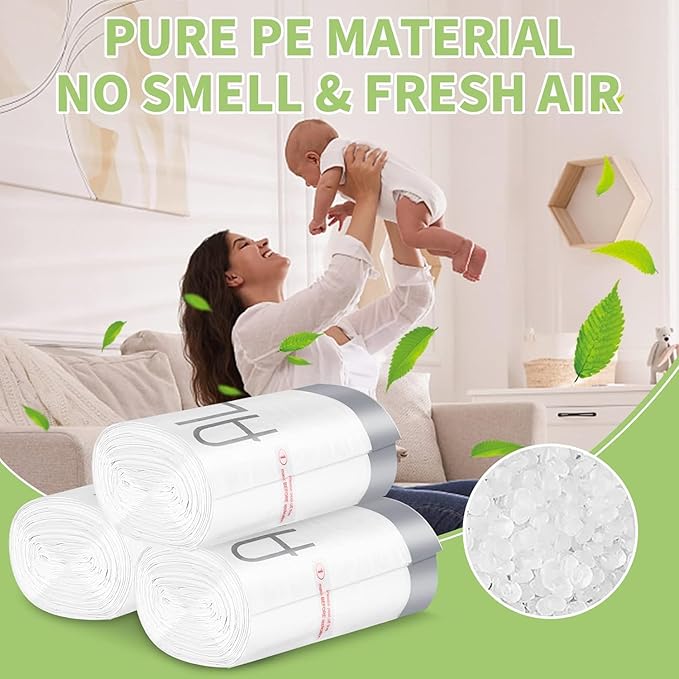 ALLCLEAN 4 Gallon Small Trash Bags, 180 Bags Unscented Small Garbage Bags