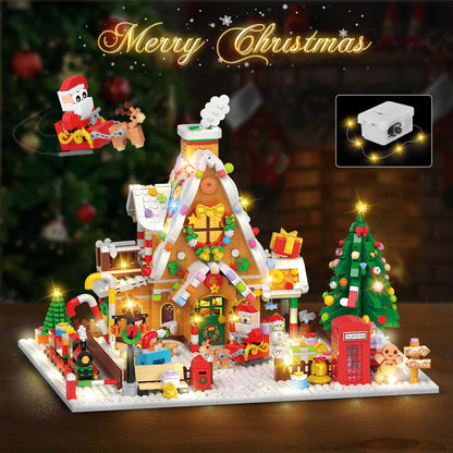 INSOON Advent Calendar 2025 Gingerbread House Mini Building Set with Lights, 24 Days Christmas Countdown Building Block Kit with Xmas Tree Train, Holiday Gift Toy for Adults Teens Girls Boys Ages 10+
