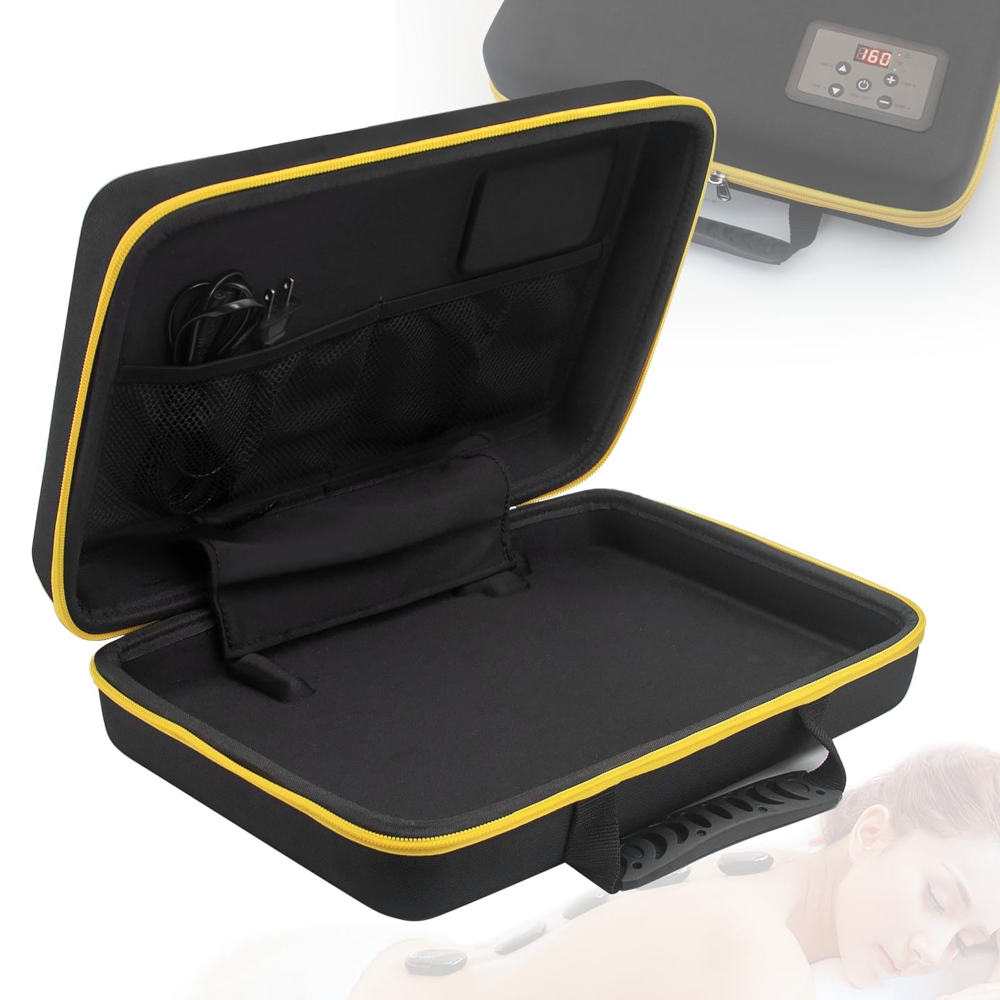 Goodtar Hot Stones Massage Warmer | Massage Heater w/Temp Controller | Portable Heating Massager for Home Spa Muscle Relax Therapy, Hot Stone Heater Case Only(NO Stone) 110V