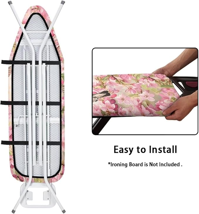 Plum Blossom Ironing Board Cover 15x54 Inch, Hummingbird Iron Board Cover