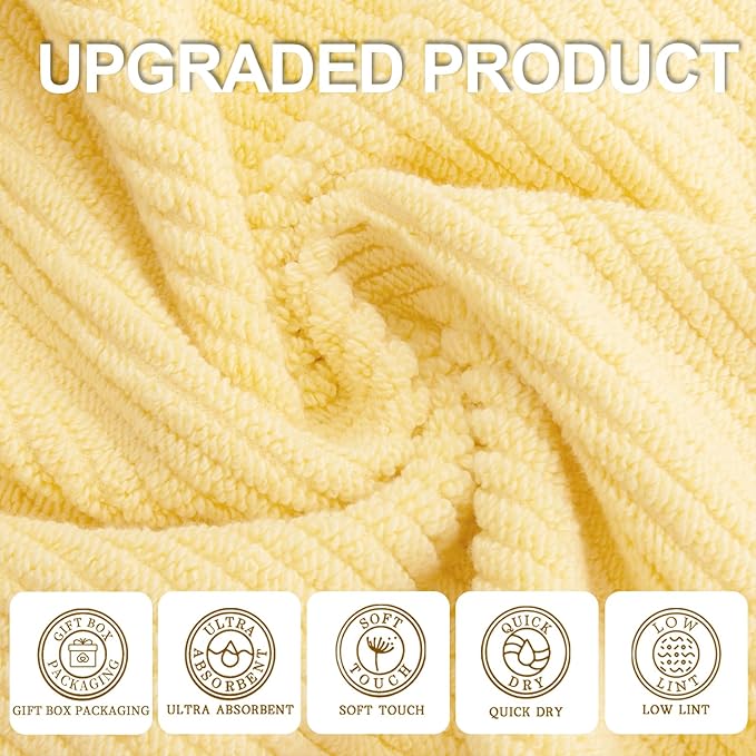 VOOVA & MOVAS Washcloths 6 Pack, Fluffy Hand Towels, Hotel Wash Cloths