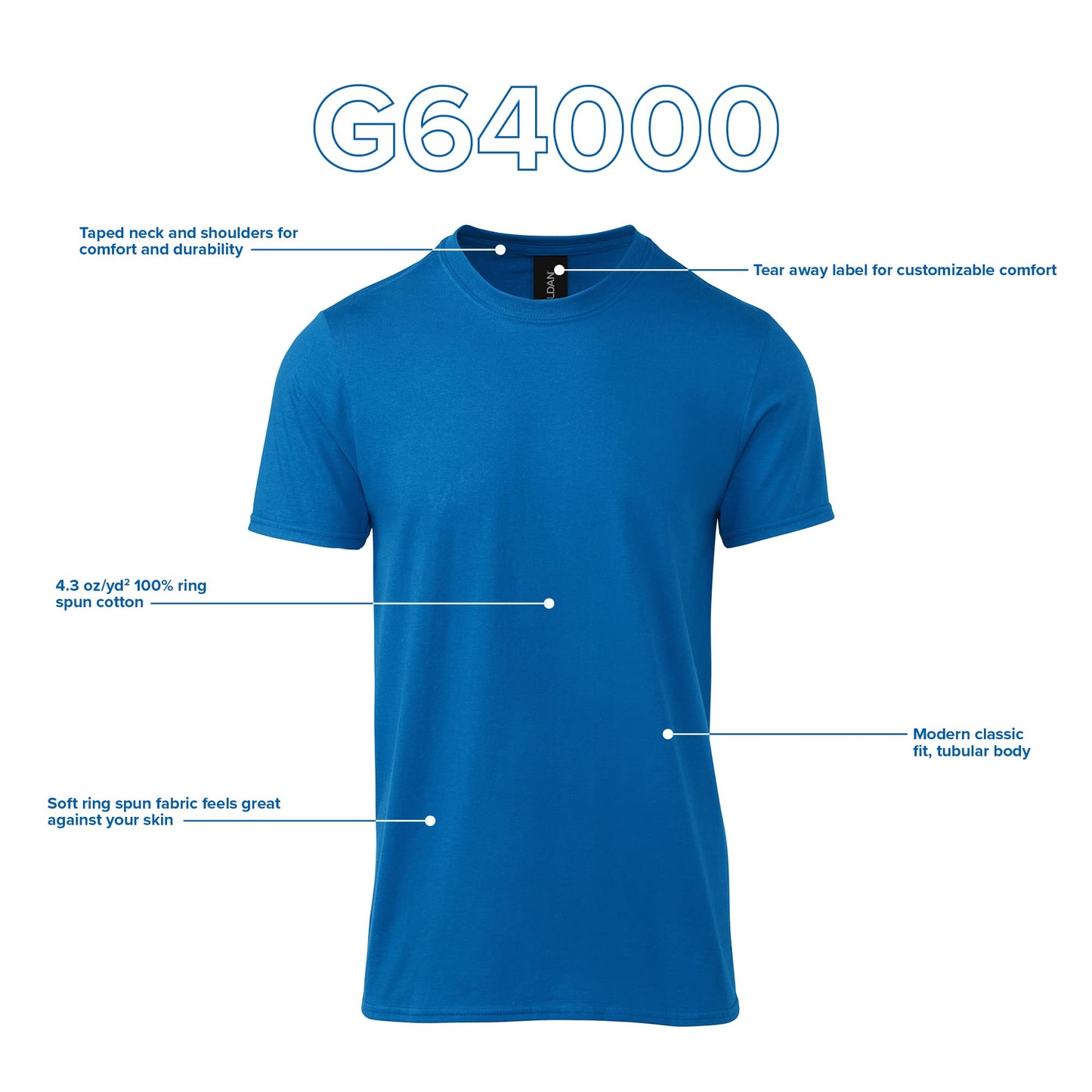 Gildan Softstyle Cotton T-Shirt, Style G64000, Multipack, Daisy (2-Pack), Small