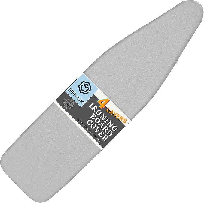 SAVUK Ironing Board Cover and Pad Standard Size Silicone Coated 4 Layers 15x54