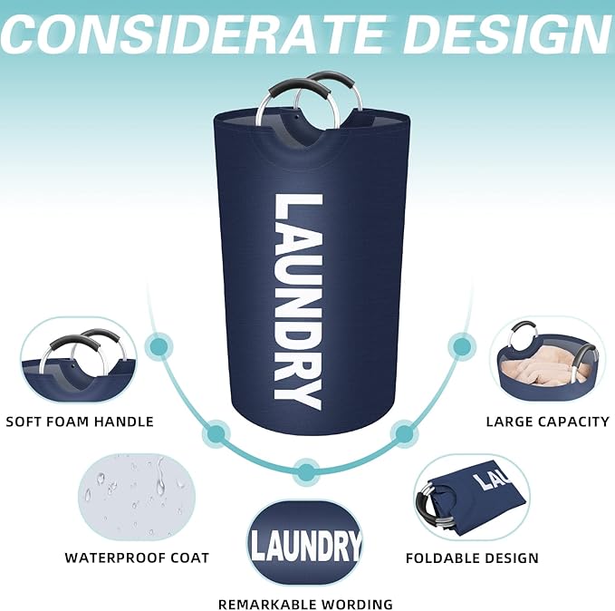 StorageRight 75L Large Laundry Basket, Laundry Hamper, Dirty Clothes Hamper