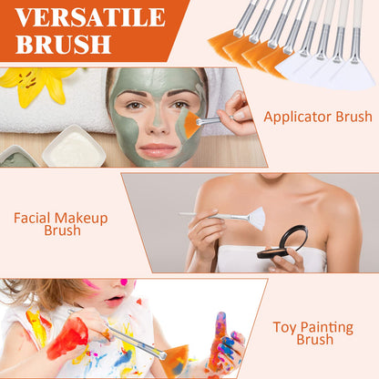 9 Pieces Facial Fan Mask Brushes, Soft Facial Applicator Brushes Tools for Peel Glycolic Makeup for Mud Cream(Champagne)