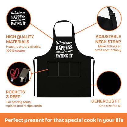 NewEleven Christmas Gift For Men, Dad, Husband, Him - Aprons For Men With Pockets - Funny Gifts For Men, Dad, Husband, Boyfriend, Him, Brother, Uncle - Grill Cooking BBQ Kitchen Chef Apron