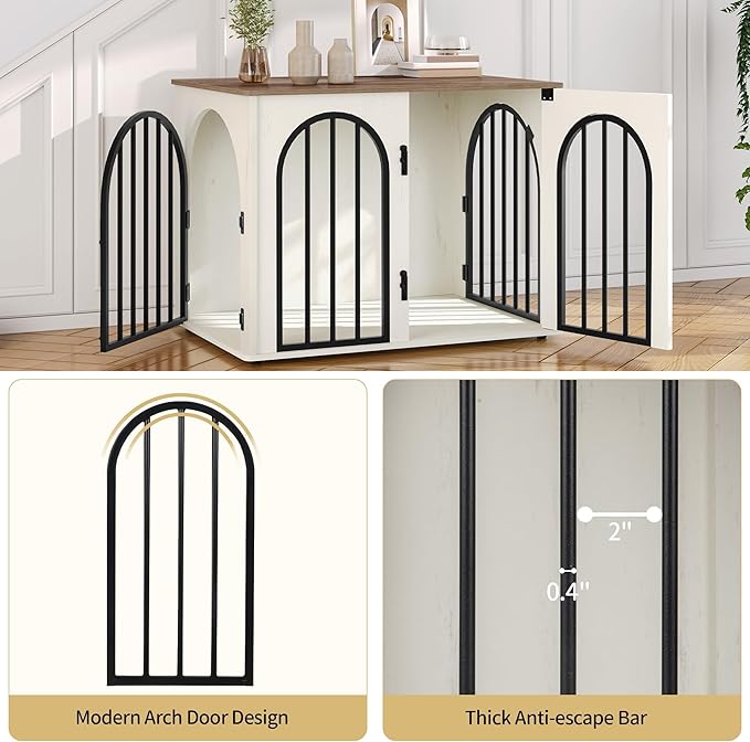 Hzuaneri 26.8'' Wooden Dog Crate Furniture, Indoor Dog Kennel Dogs Cage