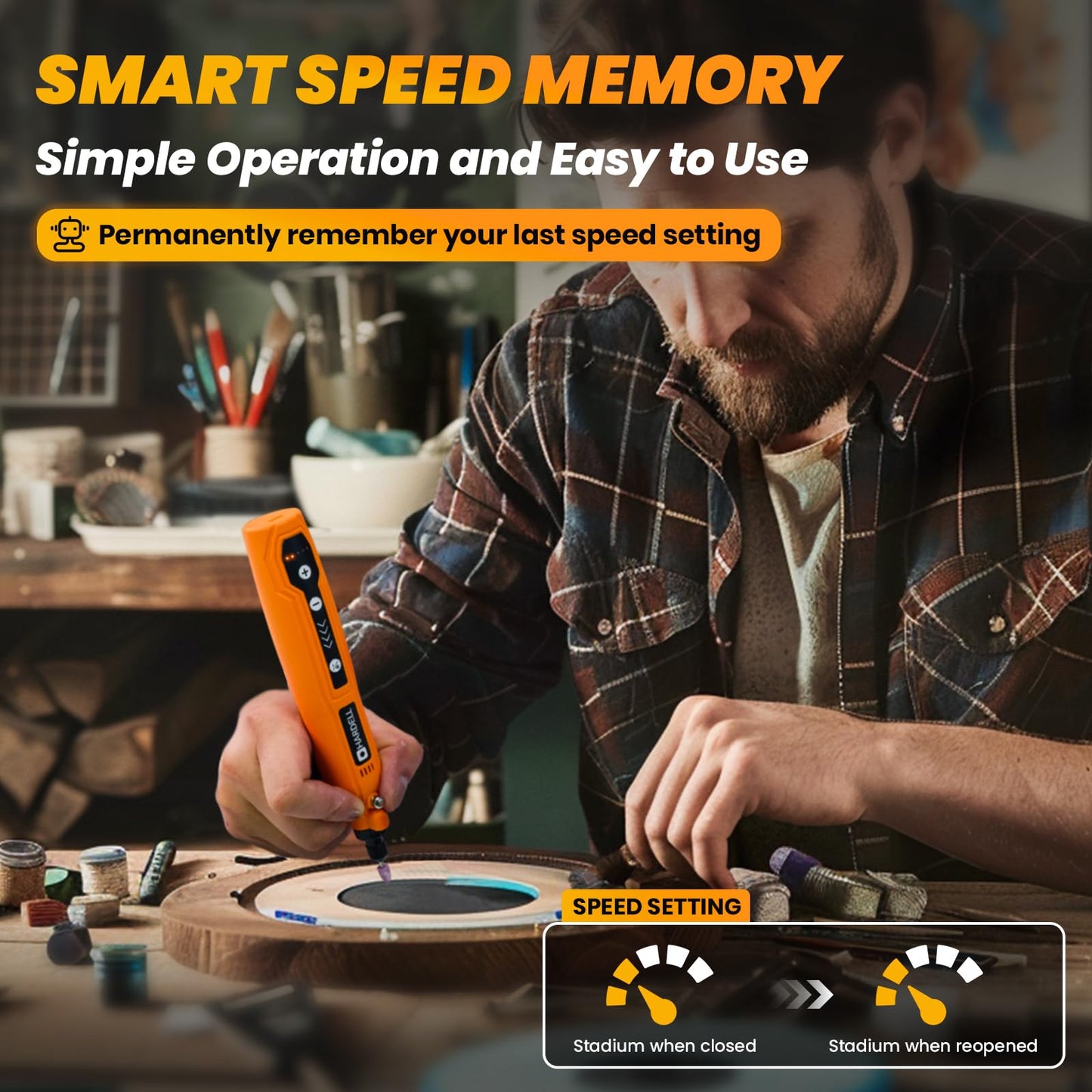HARDELL Mini Cordless Rotary Tool, USB Charging, 5-Speed Rotary Tool Kit with 69 Accessories, Multi-Purpose 3.7V Power Multi Tool for Sanding, Polishing, Drilling, Etching, Engraving, Cutting, DIY