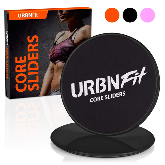 Gliding Discs Core Sliders - Dual Sided Exercise Disc For Smooth Sliding On Carpet And Hardwood Floors - Gliders Workout Legs, Arms Back, Abs At Home or Gym or Travel - Fitness Equipment (black)