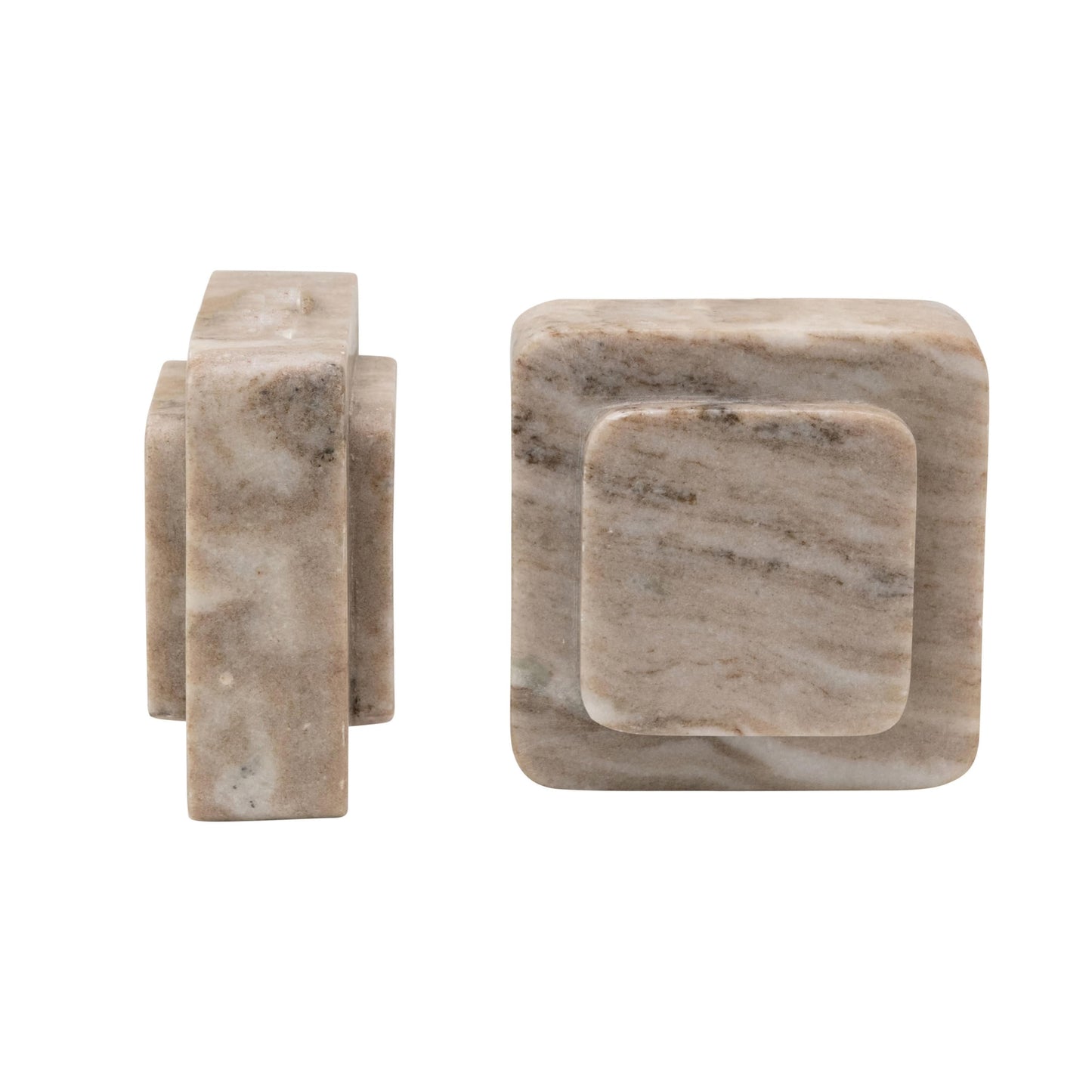 Bloomingville Heavy Duty Marble Bookends, Beige, Set of 2