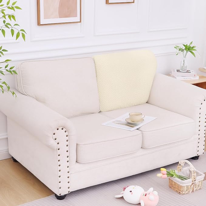 Smiry Waterproof Couch Cushion Covers, Stretch Jacquard Thick Sofa Cushion