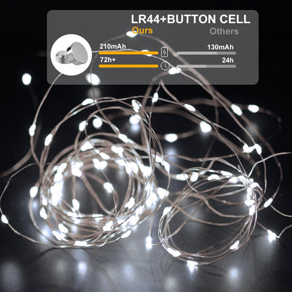 12 Pack Led Fairy Lights - White, Battery Operated LED Silver Wire String Lights, 7FT 20LED Mini Firefly Starry String Lights Waterproof Led Twinkle Lights for Mason Jar DIY Christmas Decor