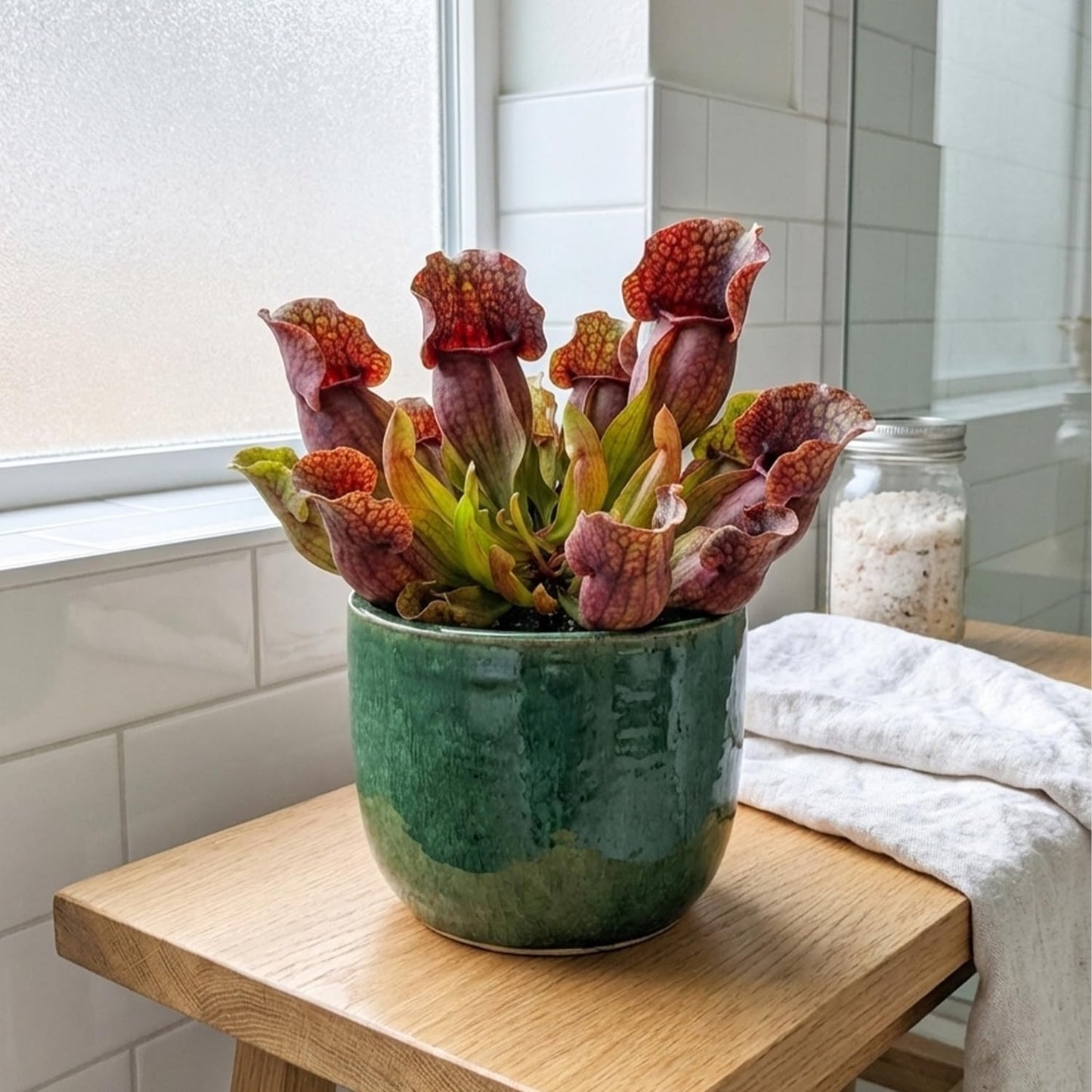 ragnaroc Sarracenia Purpurea SSP. Venosa 2-4" (Purple Pitcher Plant) 1ct – Live Plant for Indoor Outdoor Use, Carnivorous Plant – Live Arrival Guaranteed