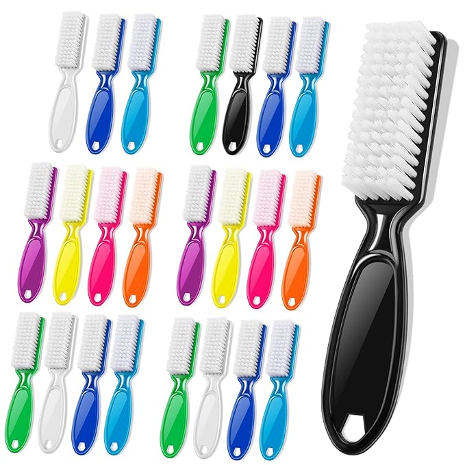 24 Pcs Handle Grip Nail Brush, NICEMOVIC Hand Fingernail Cleaner Brush Manicure