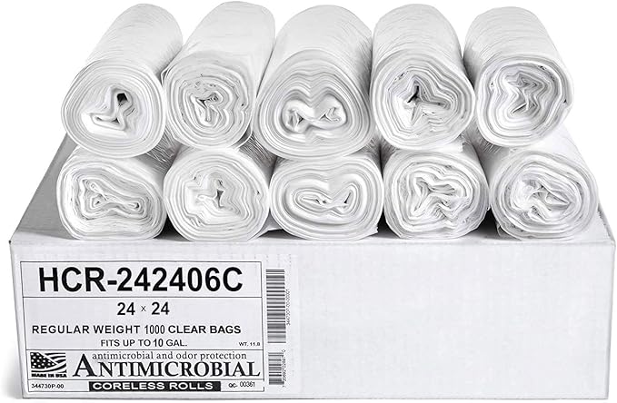 Aluf Plastics High Density Trash Bags, 10 Gallon, 6 Micron,