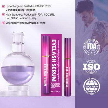 Eyelash Serum Lash Growth Enhancer: Advanced Natural Formula for Long Thickening Eyelashes (Eggplant, 5 ml)