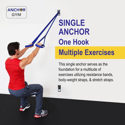Anchor Gym H1 Ceiling & Wall Mount Anchor for Resistance Bands, Exercise Bands Mount for Bodyweight Straps, Strength Training and Home Gym (Wood Screws Included)