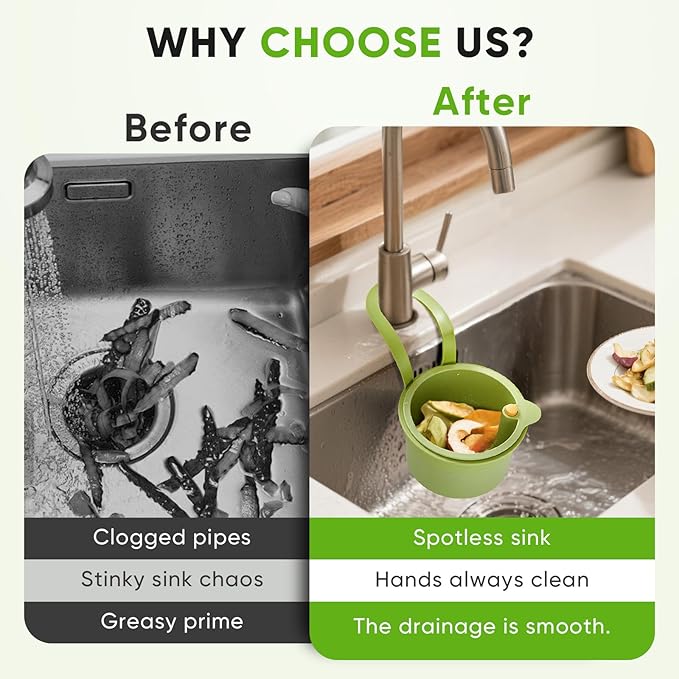 Hanging Food Waste Catcher for Sink, Sink Strainer Basket