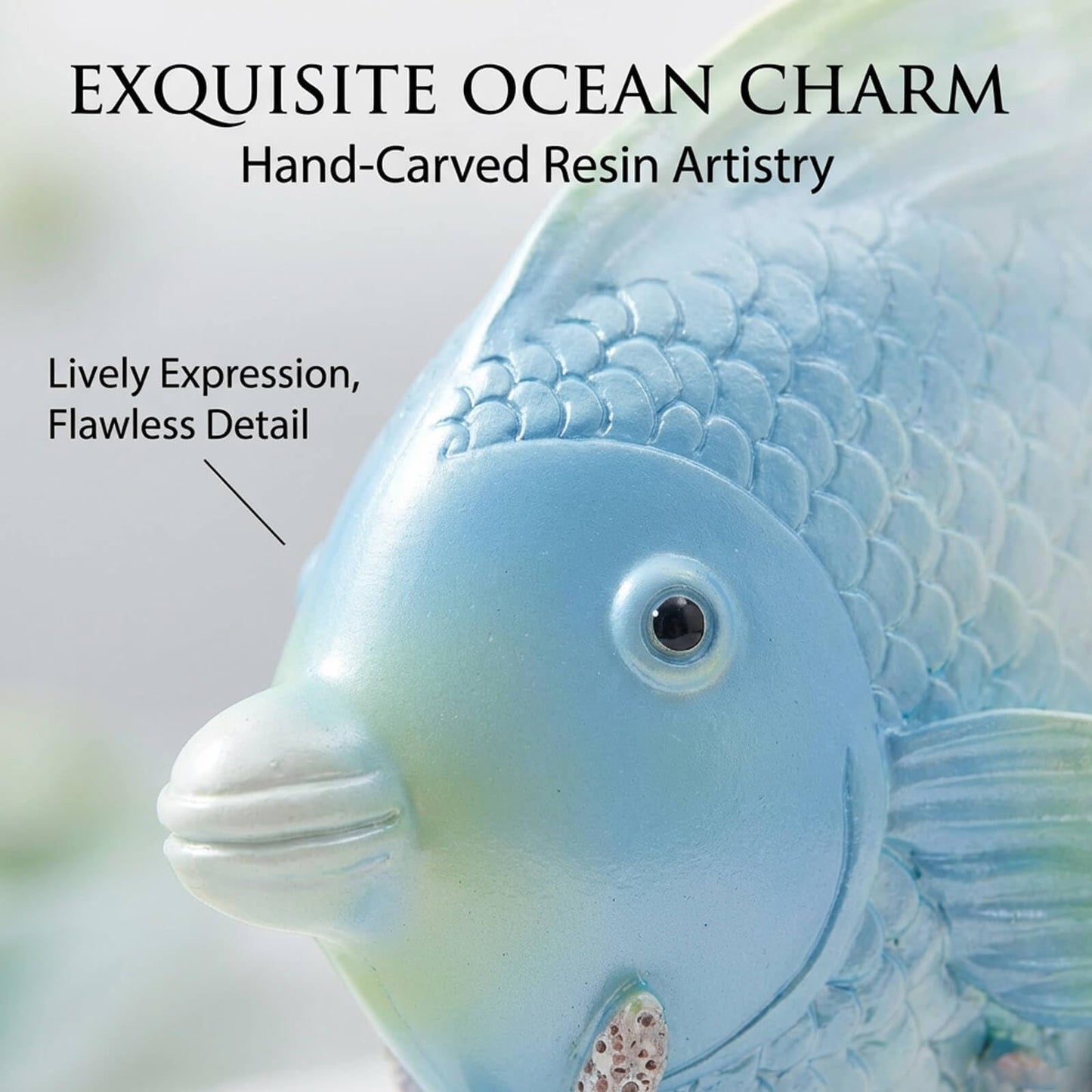 Bertork Beach Decor Angelfish Statue, Coastal Ocean Decor Sculpture
