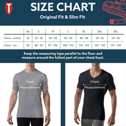 The Thompson Tee Men's Sweatproof Undershirt | Cotton V Neck | Original Fit | with Sweat Pads