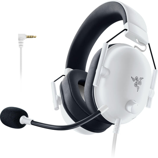 Razer BlackShark V2 X Gaming Headset: Special Edition - 50mm Drivers - Cardioid Mic - Comfortable Noise Isolating Earcups - for PC, Mac, PS5, Xbox One, Nintendo Switch via 3.5mm Audio Jack - White