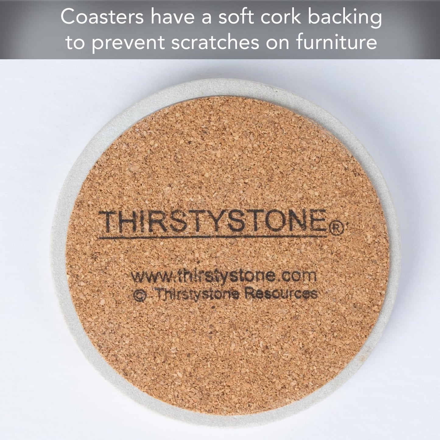 Thirstystone Stone Herringbone Pattern Natural Sandstone Coaster 4 Pack Eco-Friendly, Absorbent, Easily Wipes Clean