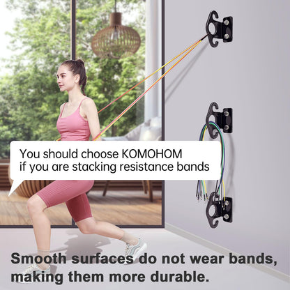 Resistance Band Wall Anchors, Wall Mounted Modular Hooking Platform, Workout Wall Mount Anchor, Training Anchor Mounted Hook Exercise Station for Home Gym Workouts,Yoga,Fitness,Strength Training,Black