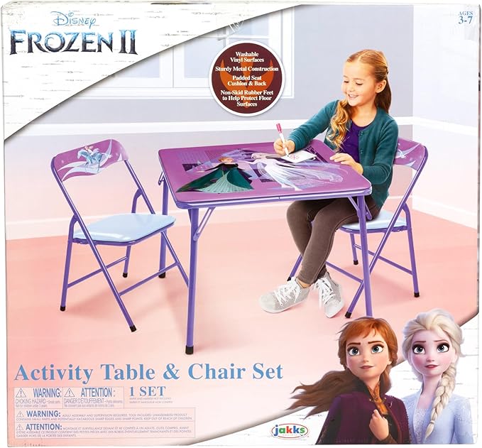 Disney Frozen Kids Folding Table & Chairs Set