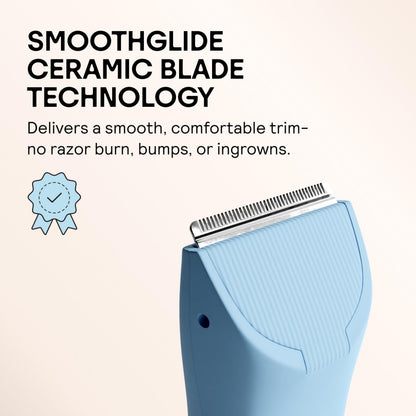 MERIDIAN The Trimmer Original - Body Hair Trimmer for Men, Electric Shaver for Pubic Hair, Chest, Legs & Bikini, Waterproof & Rechargeable, Sage