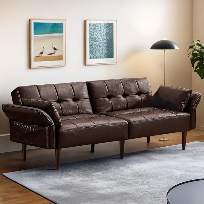 HALLYBEE 85” Futon Sofa Bed, Sleeper Sofa, Small Couch