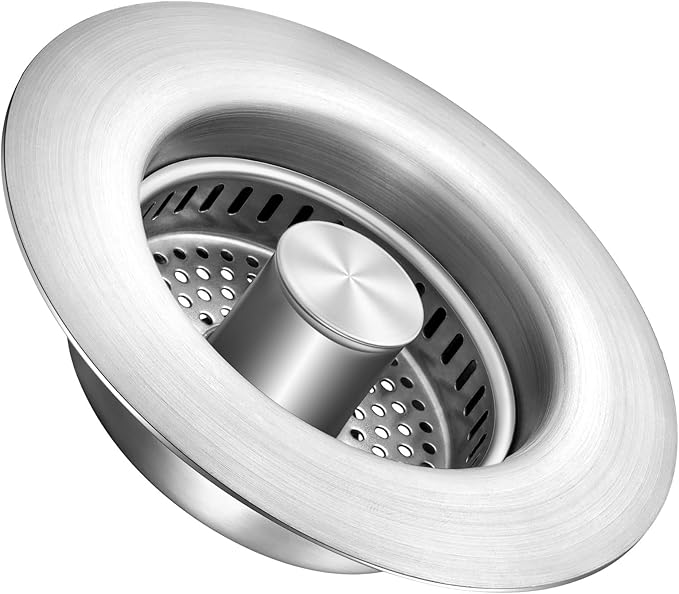 Sink Drain Strainer Kitchen Sink Drain Strainer&Sink Stopper, Stainless Steel