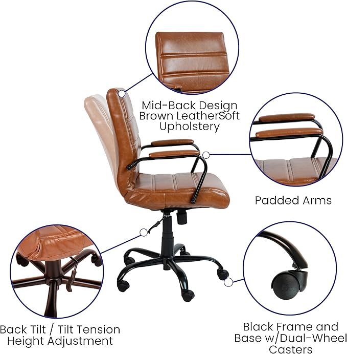 Flash Furniture Whitney Mid-Back Desk Chair