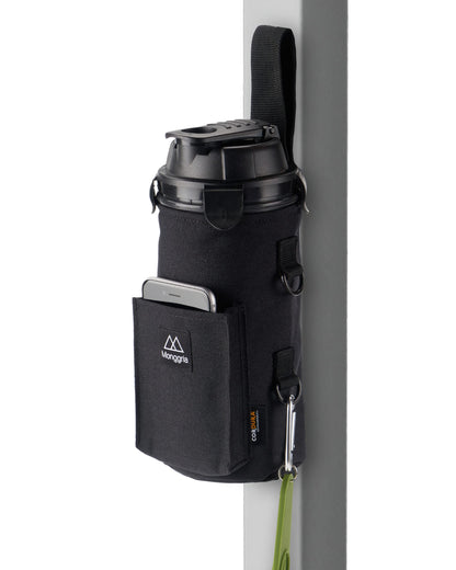 Monggria Magnetic Water Bottle Holder - Built-in Magnet for Easy Attachment to Exercise Equipment - Multi-Purpose - with Sling - Waterproof - Cordura Used Durability