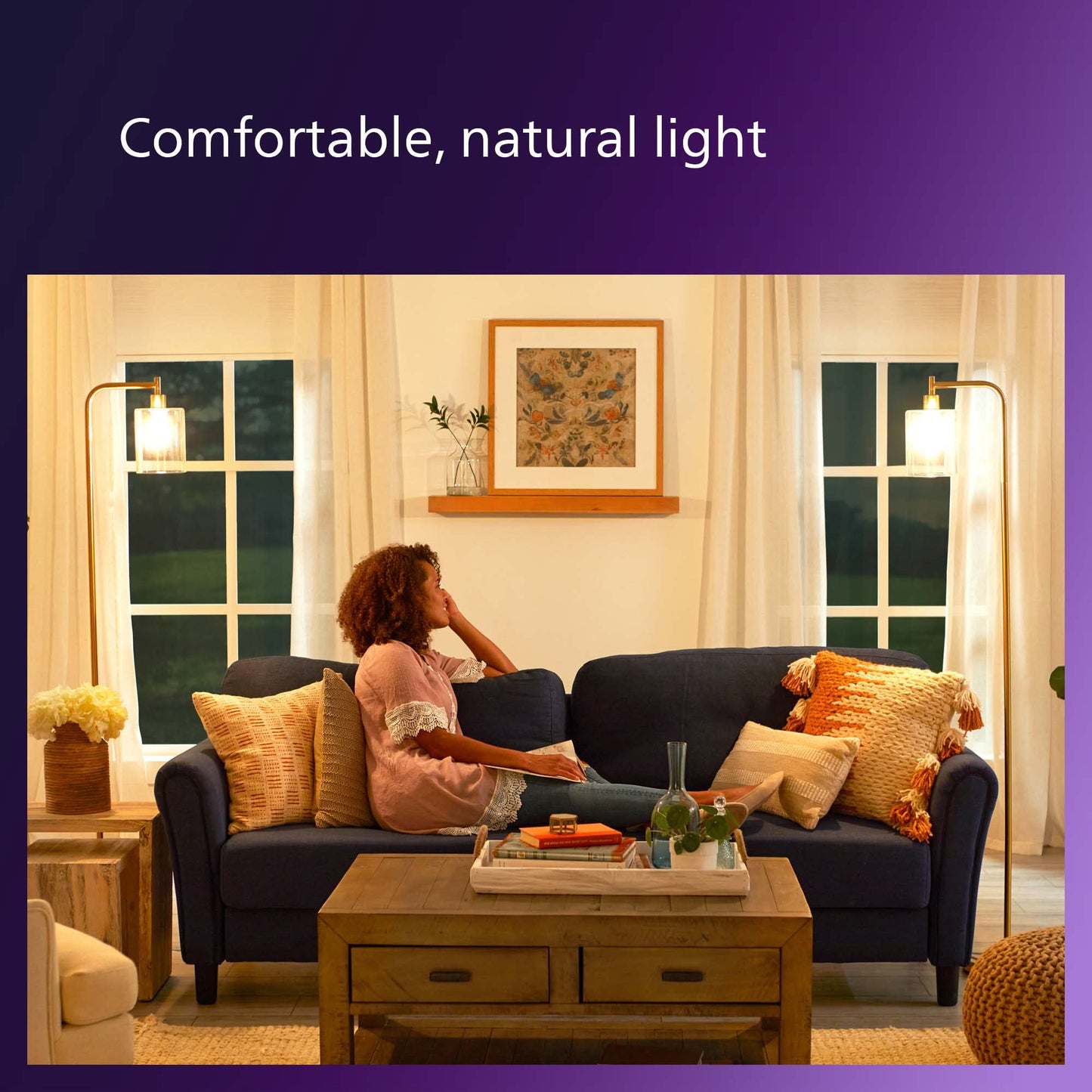 PHILIPS LED 75W A19 4-Pack Ultra Definition Daylight (5000K) 1100 Lumen (9W = 75W) Dimmable Frosted Flicker-Free Light Bulbs