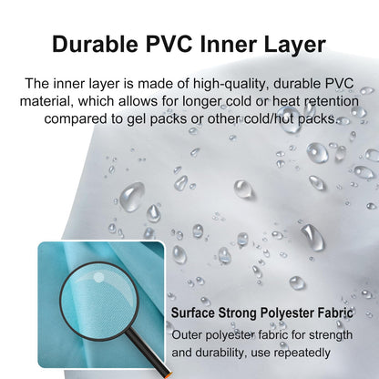 Ice Pack for Injuries Reusable, Ice Bag Reusable 9" Hot Water Bag for Hot & Cold Therapy, No-Leak Elastic Ice Bag for Pain Relief, Menstruation Pain Injuries Muscle Strains