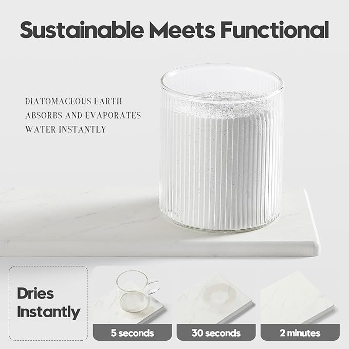 2PCS Diatomite Marble Stone Drying Mat