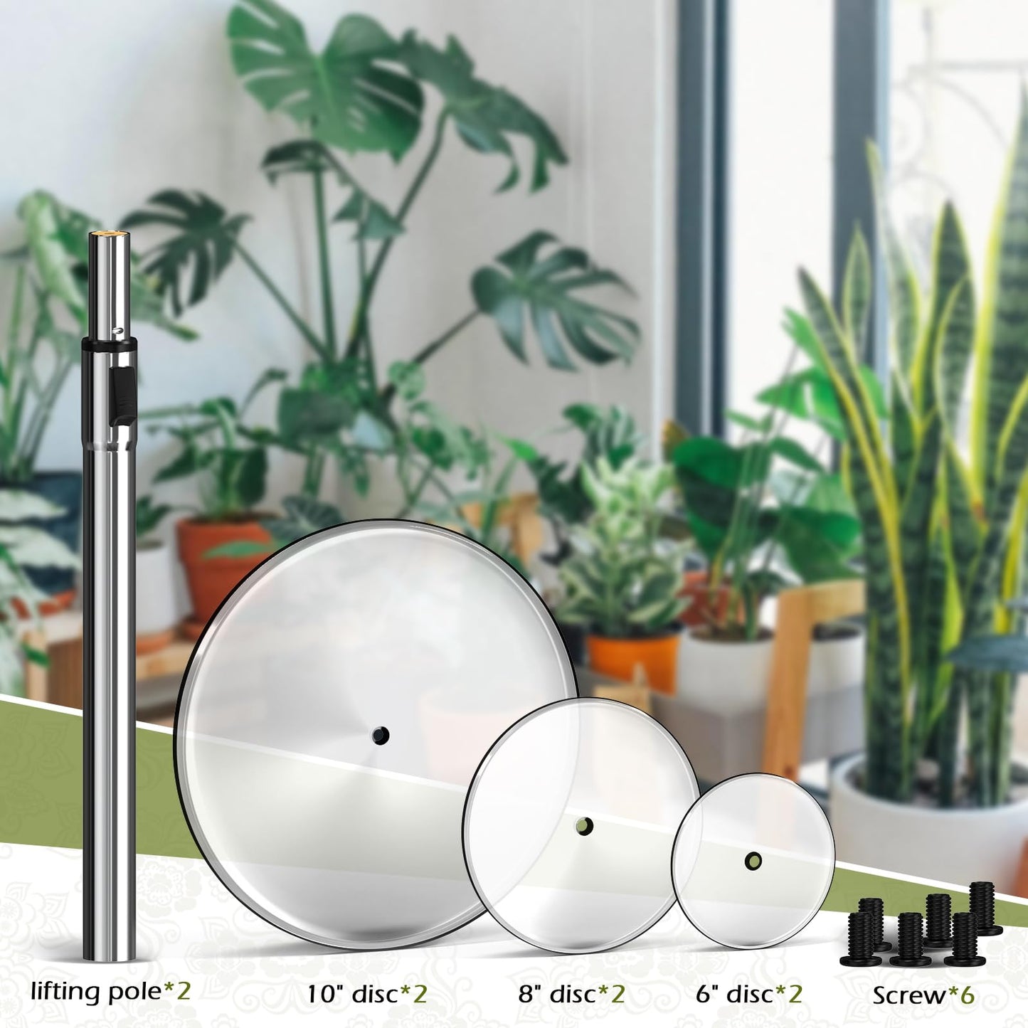 2 Set Adjustable Plant Risers for Inside Pot, Planter Insert for Large Pot, 19.5-32'' Rise Filler Riser of Tall Flower Pots, Metal Lift Insert for Tall Taper Flower Pots (6"8"10" Base or Top)