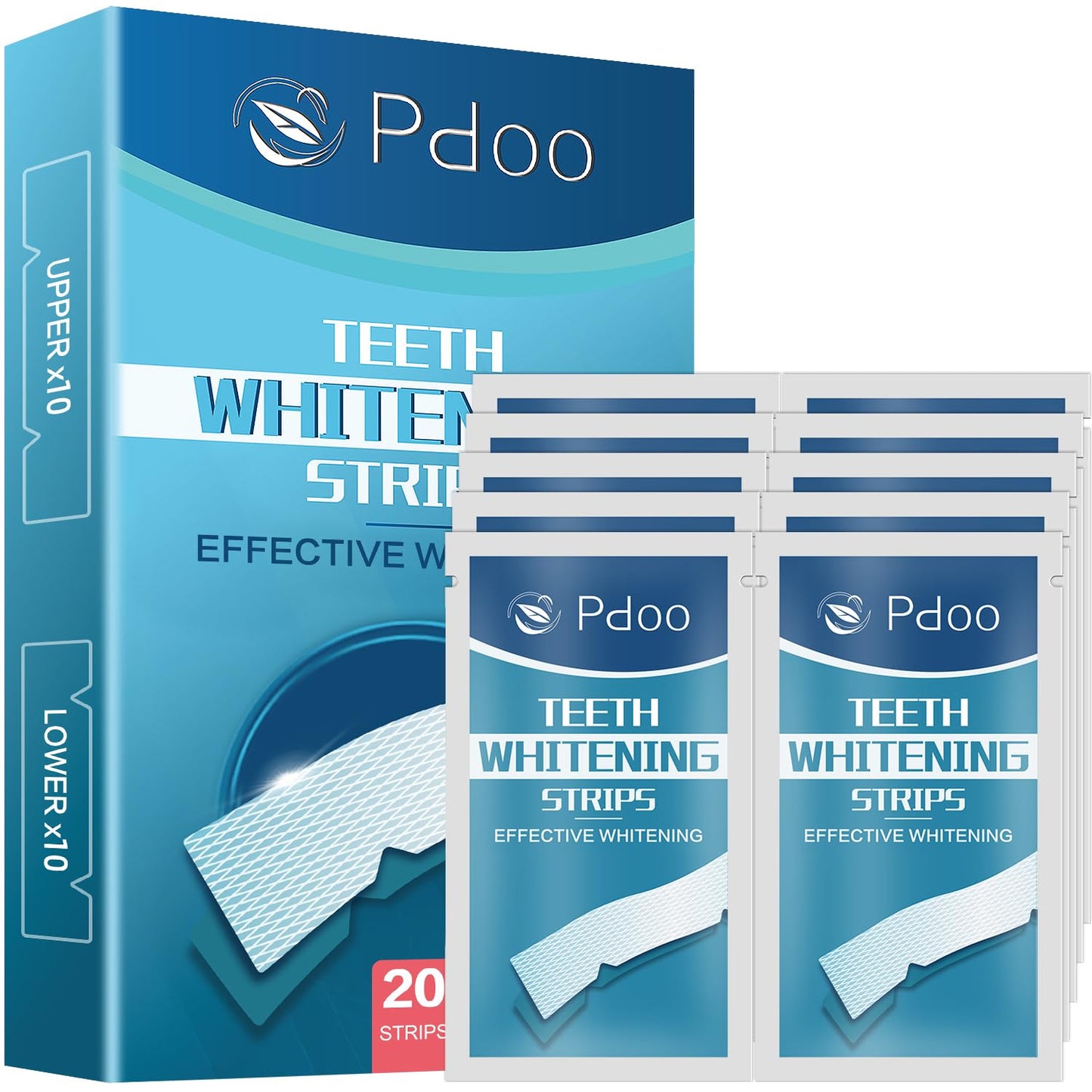 Teeth Whitening Strips - 20 Whitening Strips for Teeth Sensitive, Professional, Fast Remove Smoking, Coffee, Wine Stains, Teeth Whitening Kit Pack of 10 Non-Slip Strips Treatments
