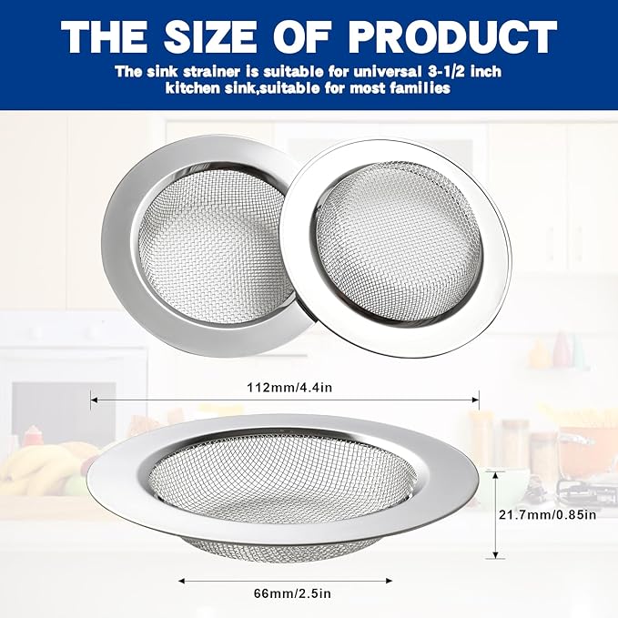 RQYEKDO Kitchen Sink Strainer Stainless Steel