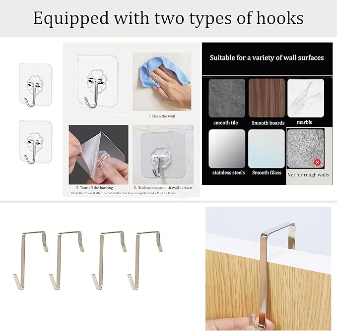 2-Pack Hanging Storage Organizer, Over The Door Hanging Bags/Wall Baskets