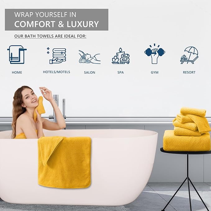 Extra Large Bath Towel Set of 4, Oversized Bath Sheet Super Soft Highly
