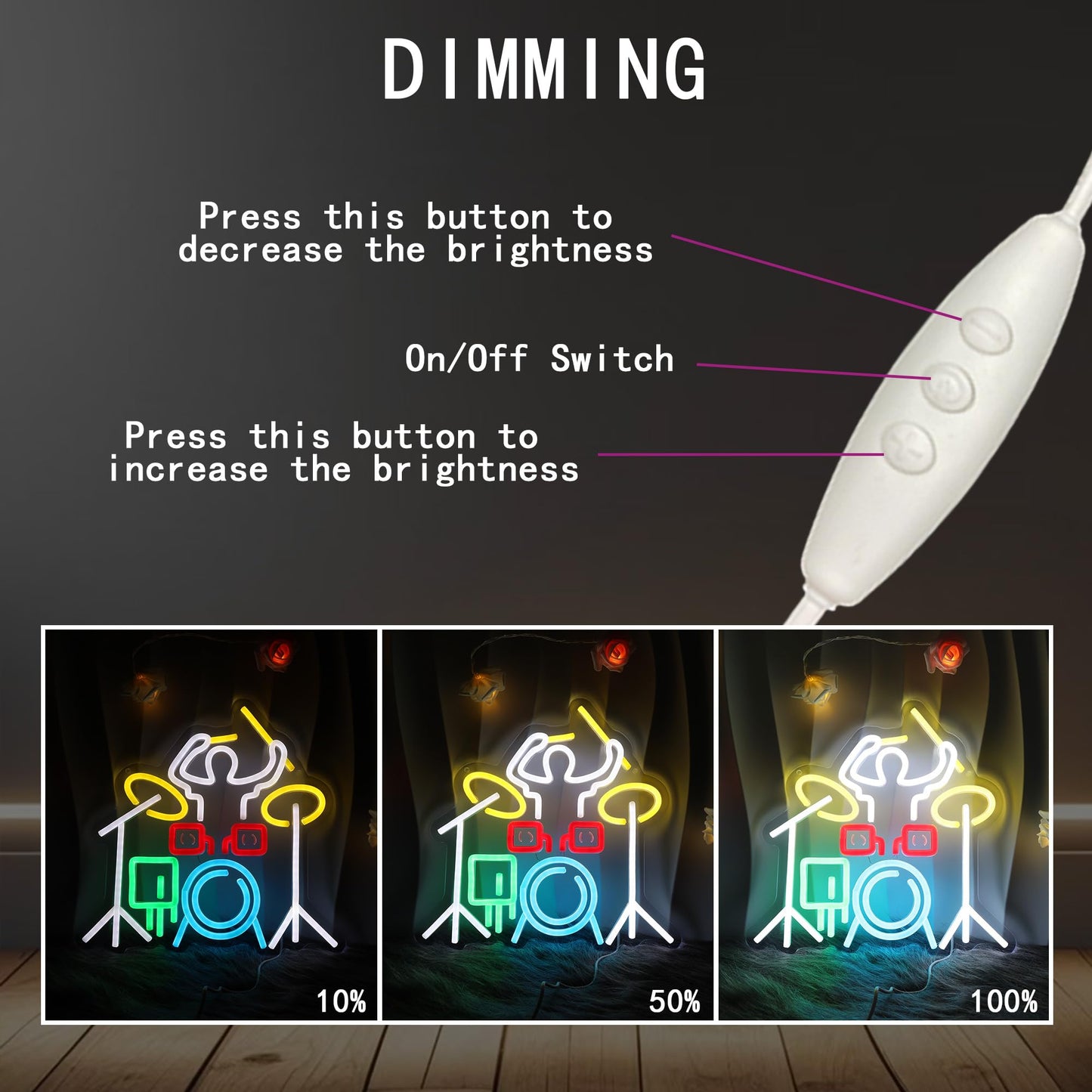Drummer Neon Light Drum Band Player LED Light Suitable for Music Scene, Living Room, Bar and Party Decoration, Cool Gifts for Drummers