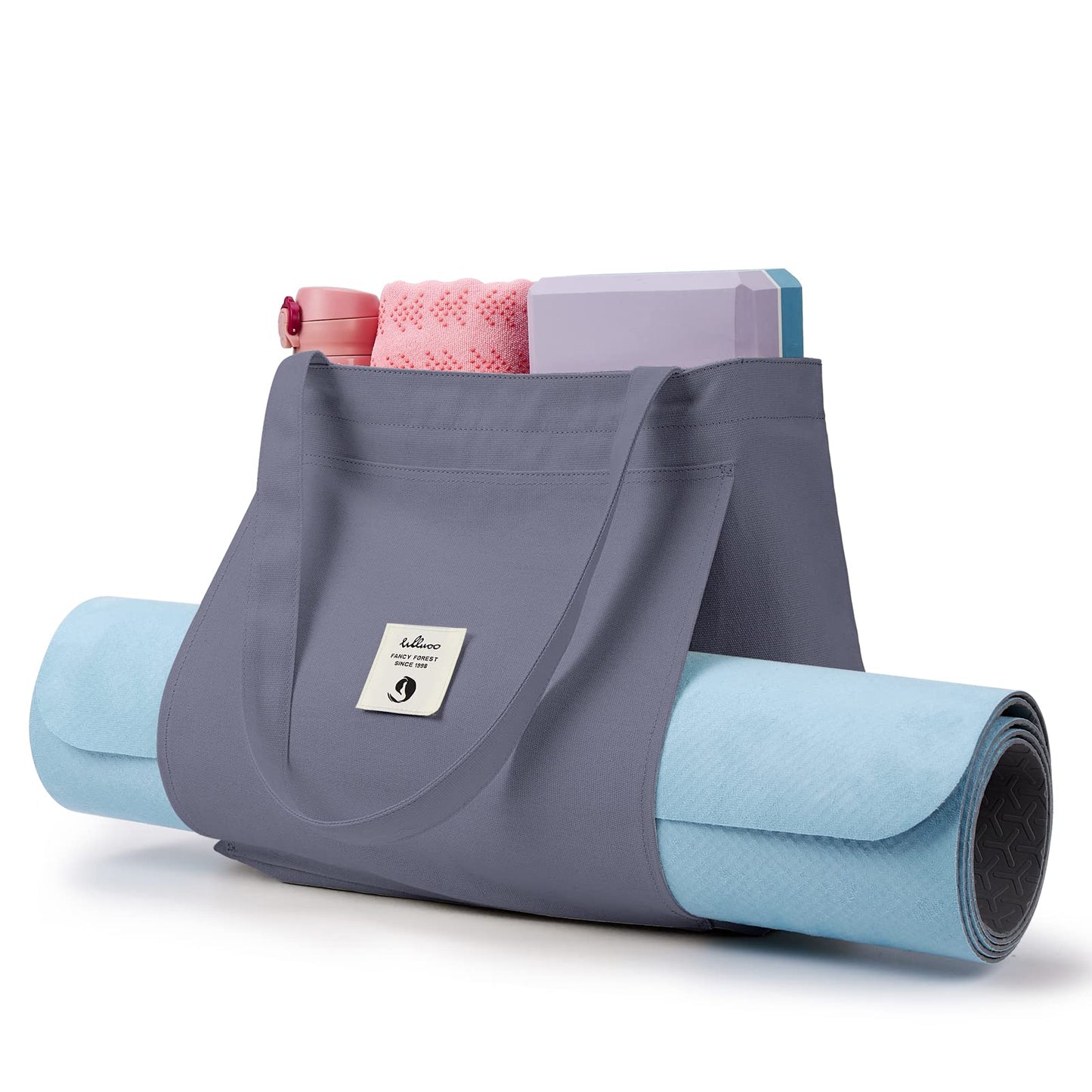WLLWOO WLLWOO Yoga Bags for Women with Yoga Mats Bags Carrier Carryall Canvas Tote for Pilates Shoulder for Travel Office Beach Workout